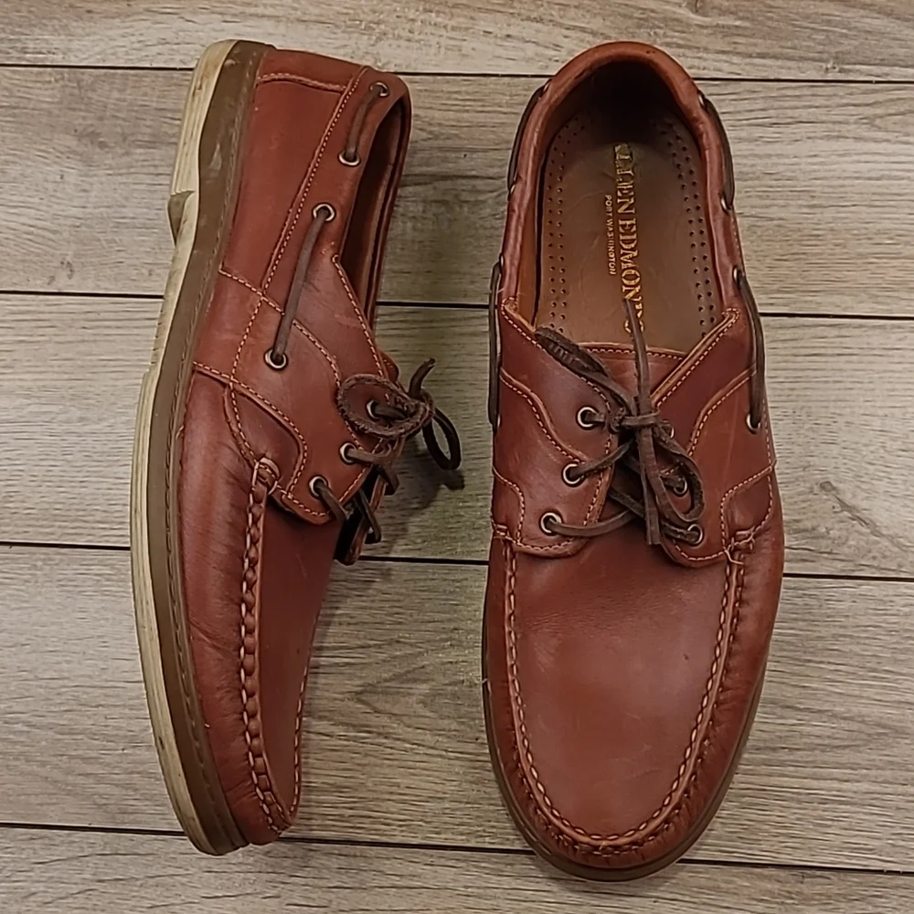 ALLEN EDMONDS Eastport Dark Brown Leather Sz 15 D‎ Mens Casual Boat Shoes